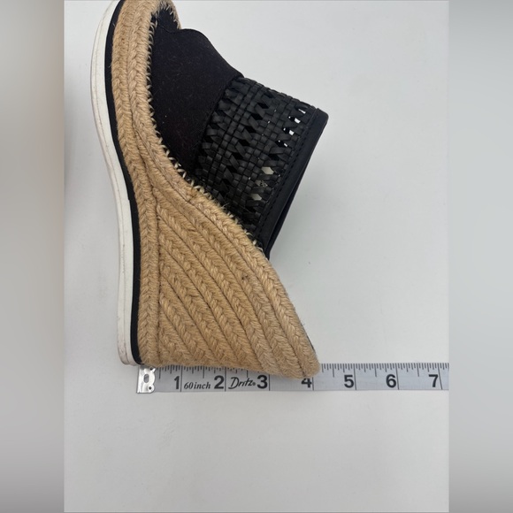 TOMS Black Woven Wedges with Tan Espadrille - Picture 7 of 12